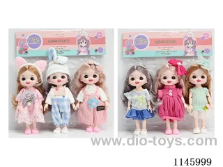 6 inch 16cm 13 jointed solid doll 3PCS two mixes
