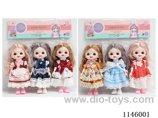 6 inch 16cm 13 jointed solid doll 3PCS two mixes
