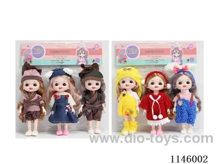 6 inch 16cm 13 jointed solid doll 3PCS two mixes