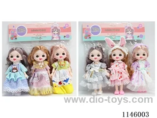 6 inch 16cm 13 jointed solid doll 3PCS two mixes