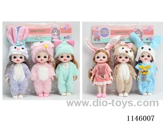 6 inch 16cm 13 jointed solid doll 3PCS two mixed