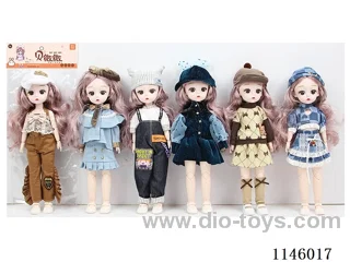 12’ 30cm 21 jointed solid doll assorted