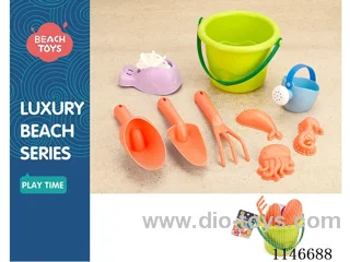 Soft Rubber Beach Bucket (9 Pcs Set)