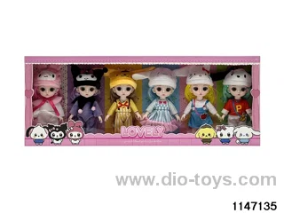6 inch 13 jointed doll set