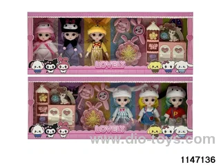 6 inch 13 jointed doll set