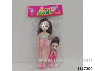 12 inch with 6 inch Barbie doll