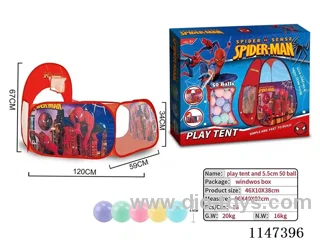 120cm Spider-Man Basketball Pitcher + 50 5.5cm Ocean Balls