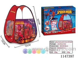 72cm Spider-Man Kids Tent + 50 5.5cm Ocean Balls