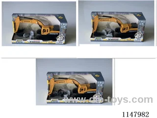 Inertial engineering excavator + drill + grapple (3 types mixed) with movement