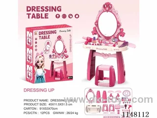 Dressing table with light music/3*AA not included (with electric hair dryer-1*AA not included)