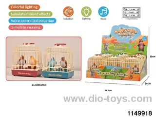 9pcs Sound-activated double birdcage W L/M