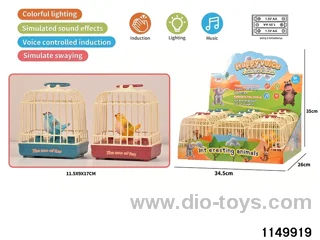 9pcs Sound-activated Single Bird Cage W L/M