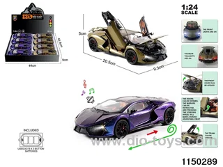 1:24 alloy pull back car with light and sound