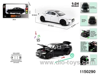1:24 alloy pull back car with light and sound