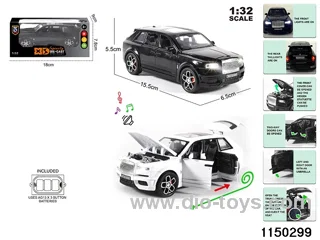 1:32 alloy pull back car with light and sound