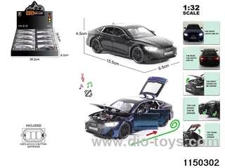 1:32 alloy pull back car with light and sound