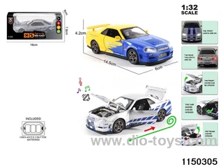 1:32 alloy pull back car with light and sound
