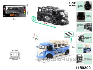 1:32 alloy pull back car with light and sound