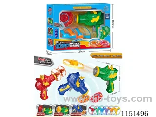 Light up flying disc gyro dinosaur gun