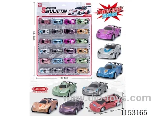 8 pull back simulation car models (metallic) 24PCS