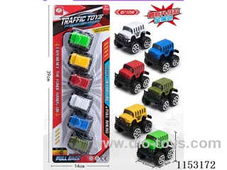 6 Colours Off-road School Bus Pull Back Vehicle (Solid Colour) 6PCS