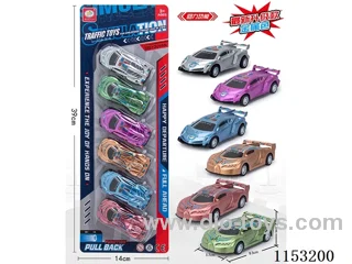 Two 6-colour pull back car models (metallic) 6PCS