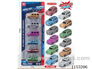 2 7-color pull back simulation off-road vehicle model (metallic) 6PCS (colour random)