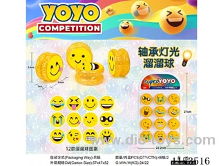 Smiley Bearing Lighted Yoyo 12PCS