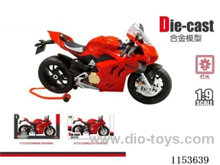 1:9 Scooter Alloy Red Warhawk Motorcycle