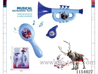 Disney Frozen Musical Instruments toys (horn, sandhammer, whistle) - Snow and Ice