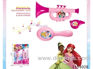Disney Princess Musical Instruments toys (horn, sandhammer, whistle) - Princess