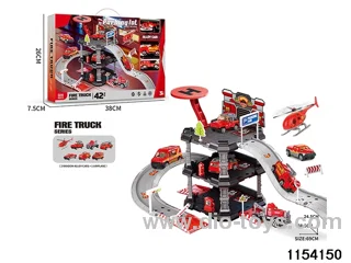 Fire Triplex Parking Set (2 alloy cars + 1 aeroplane)