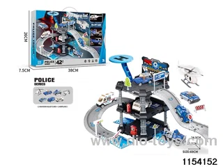 Police Station Triplex Parking Set (2 alloy cars + 1 aeroplane)