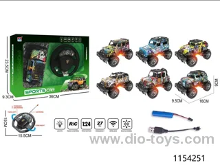 1：24 4ch rc car with light 6 mixed included battery
