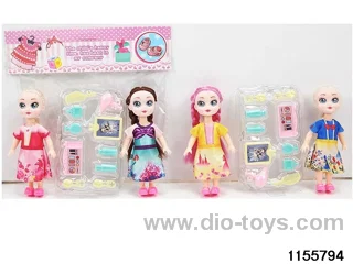 4.5 inch 12cm 5 jointed doll set