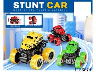 stunt big wheel double inertia dinosaur car