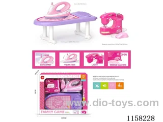 Electric iron, sewing machine set 4*AA unpacked