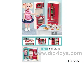 Stove Fridge Set 2*AAA not included (with doll)
