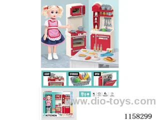 Stove Washbasin Set 2*AAA unpacked (with doll)