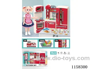 Stove, Washbasin, Fridge Set 2*AAA unpacked (with doll)
