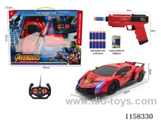 1:16 4ch Spider-Man water bullet gun + RC car with lights battery not included