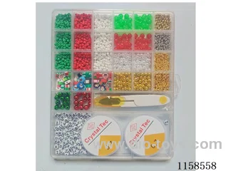 DIY Jewelry Set(4cm bead round bead + pendant bead polymer clay + letter bead + 6cm pearl gold bead + 8cm color bead + scissors tweezers thread (28 boxes))