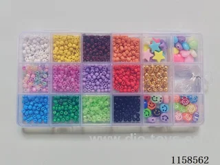 DIY Jewelry Set(4cm bead + 6cm gold bead + Smiley face + colored bead + thread (18 boxes))