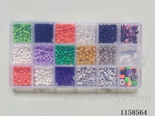 DIY Jewelry Set(4cm bead + 6cm round bead + polymer clay + letter bead + thread (18 grids))