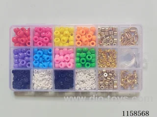 DIY Jewelry Set(Bucket bead + polymer clay + Pendant bead + thread (18 grids))