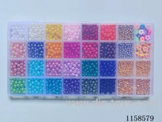 DIY Jewelry Set(4cm round bead + 6cm pearl + Bead + polymer clay + thread (32 grids))