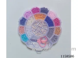 DIY Jewelry Set(4 cm silver bead + letter bead +6 cm gold silver bead +6 cm pearl + ear hook + scissors thread)