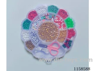 DIY Jewelry Set(4cm bead + short tube + 8cm color bead + letter bead + bead bell polymer clay + scissors line)
