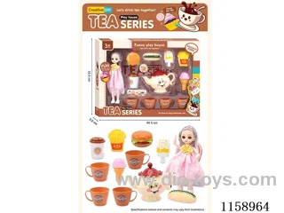 Boxed Tea Set + Food with 9’ Barbie (full body joint movement)