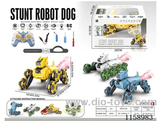 8-wheel rc stunt dog W L/M/spray included battery